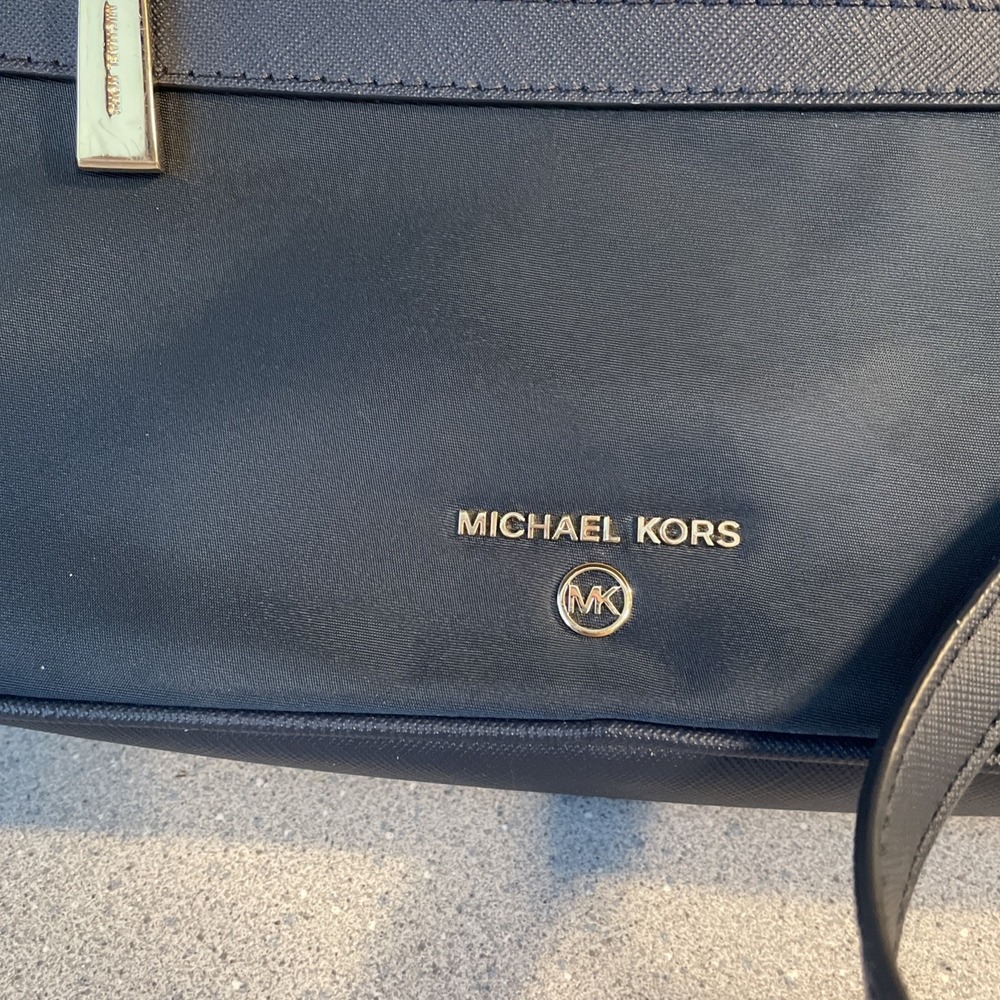 Michael Kors Nylon Crossbody Bag Gabardine Jet Set Travel Rich Blue - Picture 2 of 8